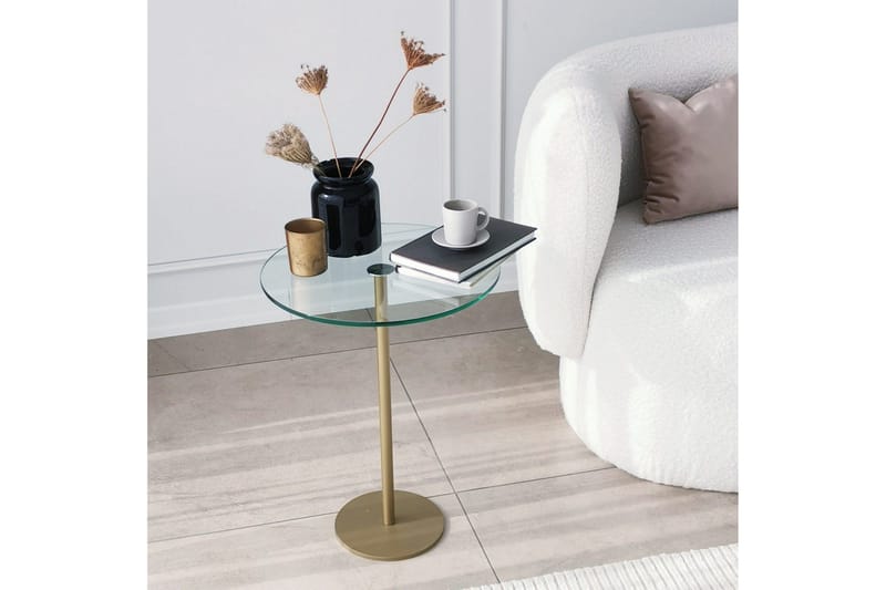 Yggersryd Sofabord 40x50x40 cm Rundt - Guld - Møbler - Borde - Sofabord