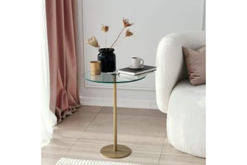 Yggersryd Sofabord 40x50x40 cm Rundt - Guld - Møbler - Borde - Sofabord