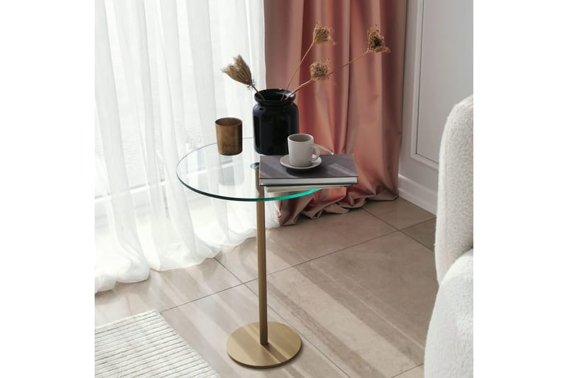 Yggersryd Sofabord 40x50x40 cm Rundt - Guld - Møbler - Borde - Sofabord