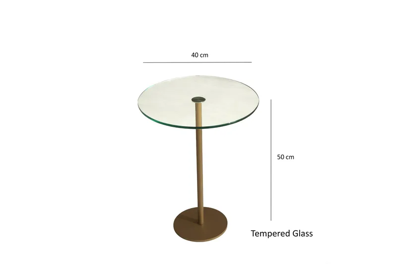 Yggersryd Sofabord 40x50x40 cm Rundt - Guld - Møbler - Borde - Sofabord