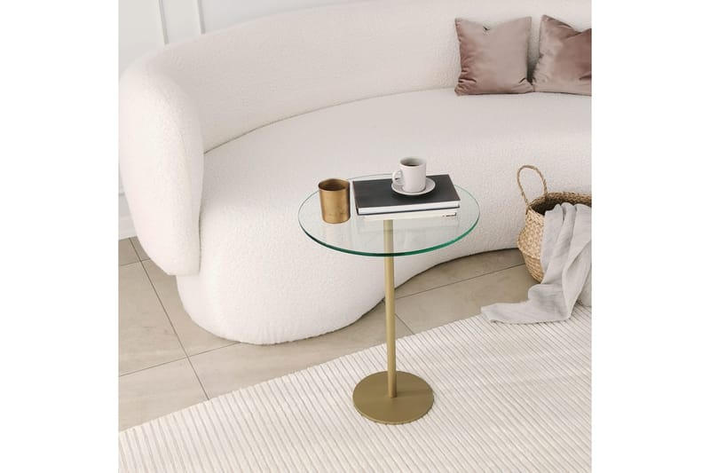 Yggersryd Sofabord 40x50x40 cm Rundt - Guld - Møbler - Borde - Sofabord