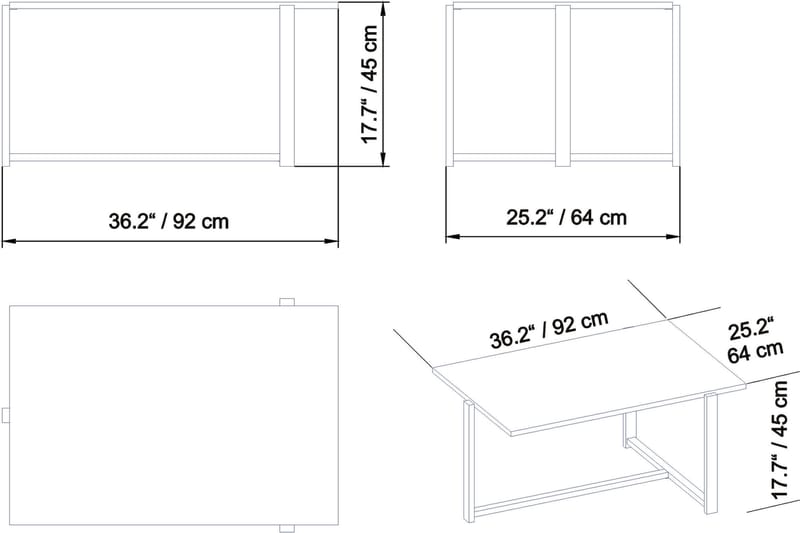 Yggersryd Sofabord 92 cm - Brun - Sofabord