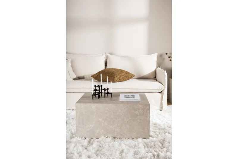 York Travertin Sofabord 80x60x40 cm - Beige - Møbler - Borde - Sofabord