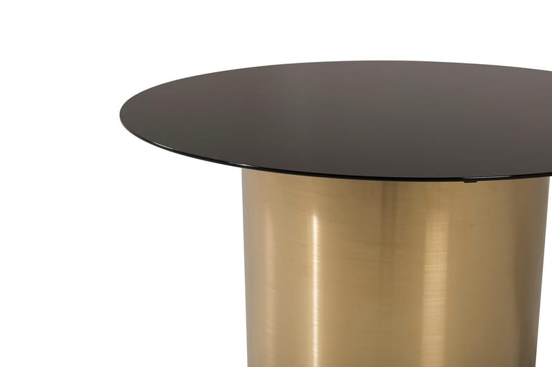 Ystad Rundt Sofabord 75 cm i Glas med Metalstel - Sort - Møbler - Borde - Sofabord