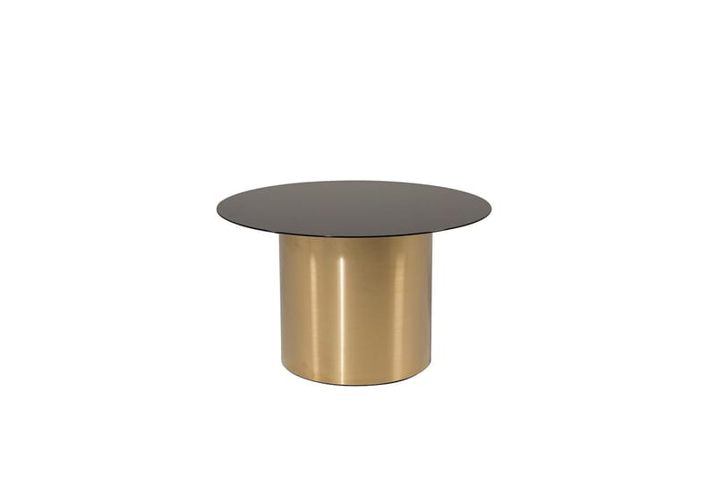 Ystad Rundt Sofabord 75 cm i Glas med Metalstel - Sort - Møbler - Borde - Sofabord