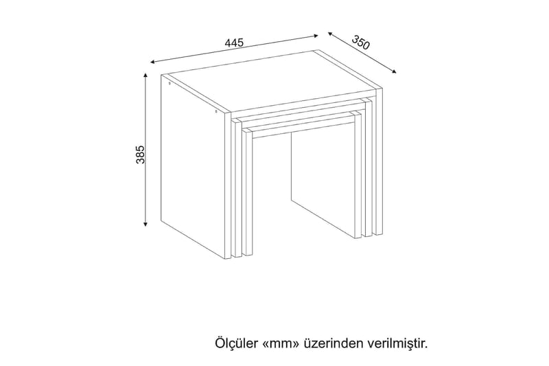 Zariel Indskudsbord 44 cm 3 Bord - Hvid - Sofabord - Indskudsborde