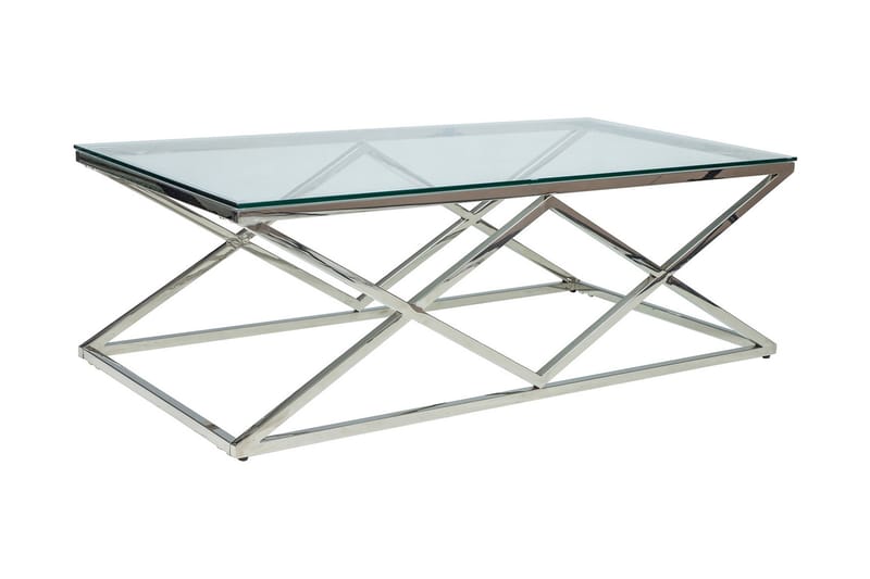 Zegna Sofabord 120 cm - Glas/Sølv - Sofabord