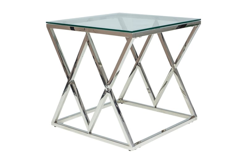Zegna Sofabord 55 cm - Glas/Sølv - Sofabord