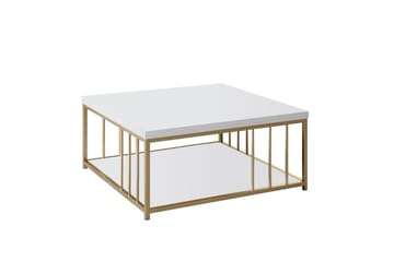Zenn Sofabord 90x90 cm Hvid/Guld