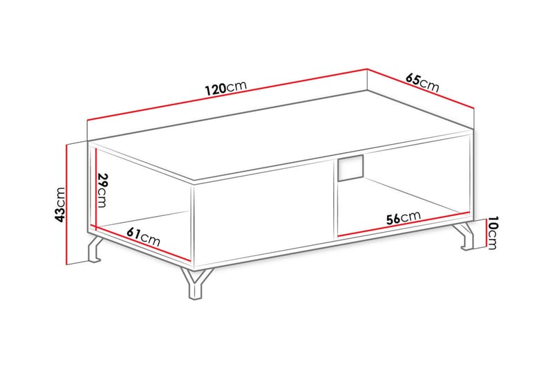 Zumar Sofabord 120 cm - Hvid/Hvid Højglans - Sofabord