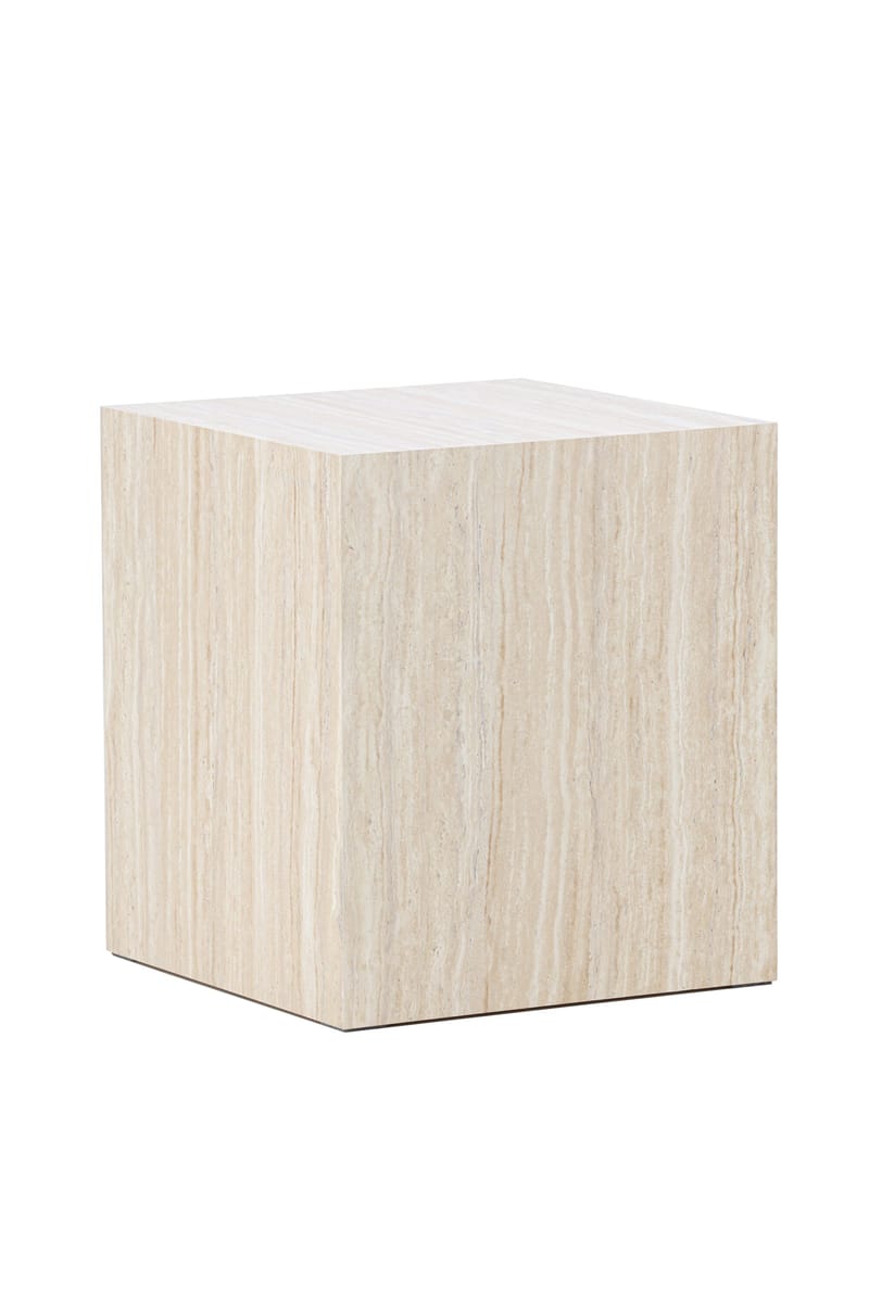 Sofabord Peach York sofabord 45x40x40 cm - Travertin-look Beige - Møbler - Borde - Sofabord