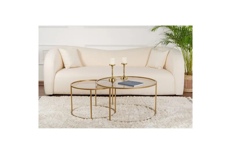 Sofabordssæt 2 dele Rikiya Guld Bronze - Guld Bronze - Møbler - Borde - Sofabord