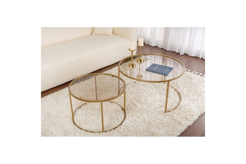 Sofabordssæt 2 dele Rikiya Guld Bronze - Guld Bronze - Møbler - Borde - Sofabord
