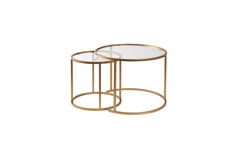Sofabordssæt 2 dele Rikiya Lille Guld Transparent - Guld Transparent - Møbler - Borde - Sofabord