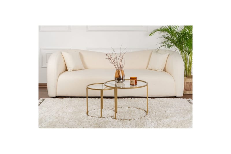 Sofabordssæt 2 dele Rikiya Lille Guld Transparent - Guld Transparent - Møbler - Borde - Sofabord