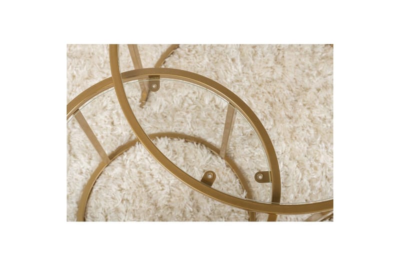 Sofabordssæt 2 dele Rikiya Lille Guld Transparent - Guld Transparent - Møbler - Borde - Sofabord