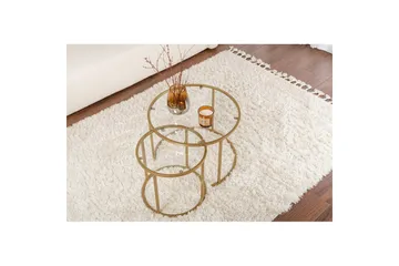 Sofabordssæt 2 dele Rikiya Lille Guld Transparent - Guld Transparent - Møbler - Borde - Sofabord