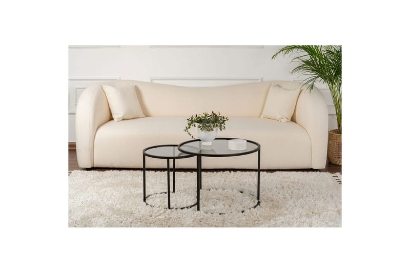 Sofabordssæt 2 dele Rikiya Lille Sort Grå - Sort Grå - Møbler - Borde - Sofabord