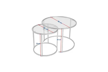 Sofabordssæt 2 dele Rikiya Lille Sort Transparent - Sort Transparent - Møbler - Borde - Sofabord