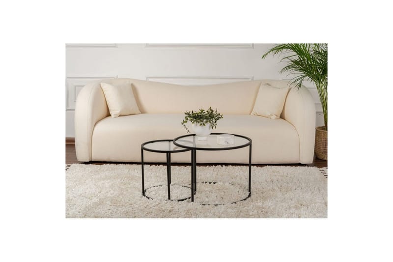 Sofabordssæt 2 dele Rikiya Lille Sort Transparent - Sort Transparent - Møbler - Borde - Sofabord