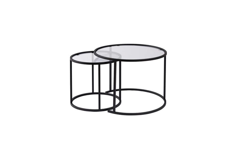Sofabordssæt 2 dele Rikiya Lille Sort Transparent - Sort Transparent - Møbler - Borde - Sofabord
