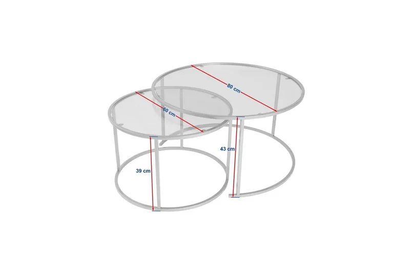Sofabordssæt 2 dele Rikiya Sort Grå - Sort Grå - Møbler - Borde - Sofabord