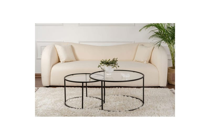 Sofabordssæt 2 dele Rikiya Sort Transparent - Sort Transparent - Møbler - Borde - Sofabord