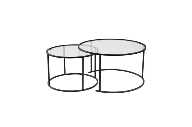 Sofabordssæt 2 dele Rikiya Sort Transparent - Sort Transparent - Møbler - Borde - Sofabord