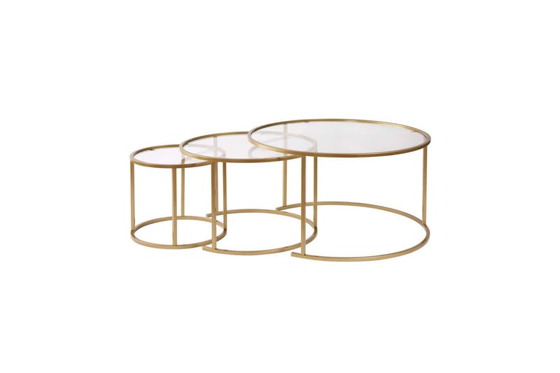 Sofabordssæt 3 dele Rikiya Guld Transparent - Guld Transparent - Møbler - Borde - Sofabord