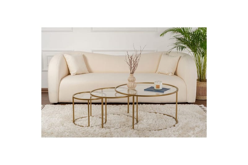 Sofabordssæt 3 dele Rikiya Guld Transparent - Guld Transparent - Møbler - Borde - Sofabord