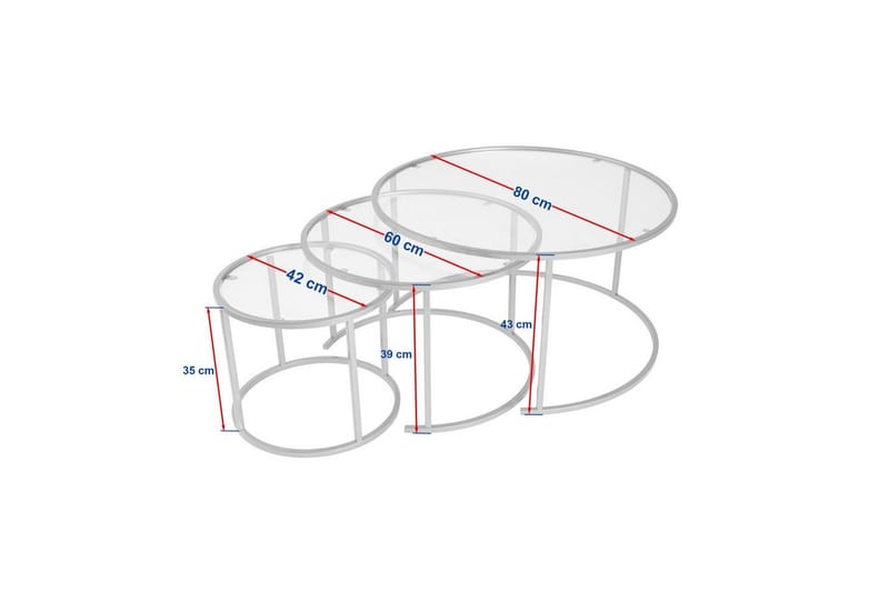 Sofabordssæt 3 dele Rikiya Sort Grå - Sort Grå - Møbler - Borde - Sofabord