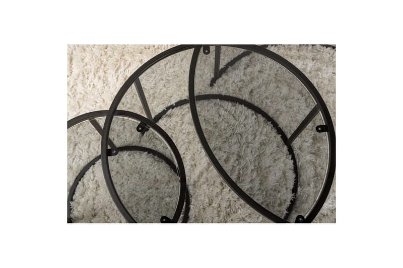 Sofabordssæt 3 dele Rikiya Sort Grå - Sort Grå - Møbler - Borde - Sofabord