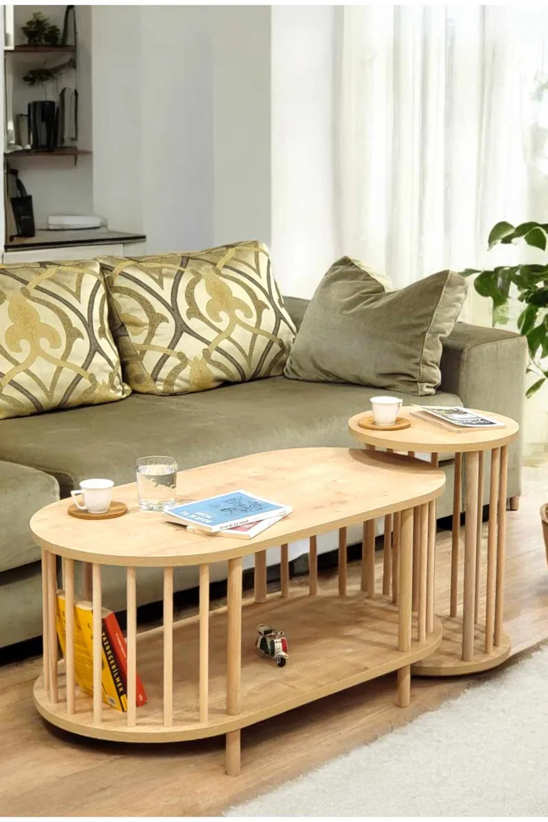Sofabordssæt Hanah Home Peka Set (90 x 43 x 45 cm) Sapphire Oak, Sapphire Oak