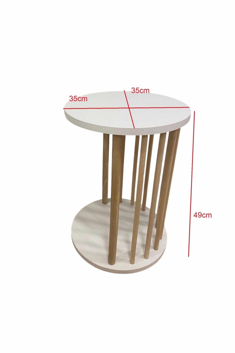 Sofabordssæt Hanah Home Peka Set Pro (Ø60 x H43 cm) Hvid Sapphire eg - Hvid og safir-eg - Møbler - Borde - Sofabord