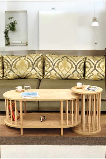 Sofabordssæt Hanah Home Peka Set (90 x 43 x 45 cm) Sapphire Oak - Sapphire Oak - Møbler - Borde - Sofabord