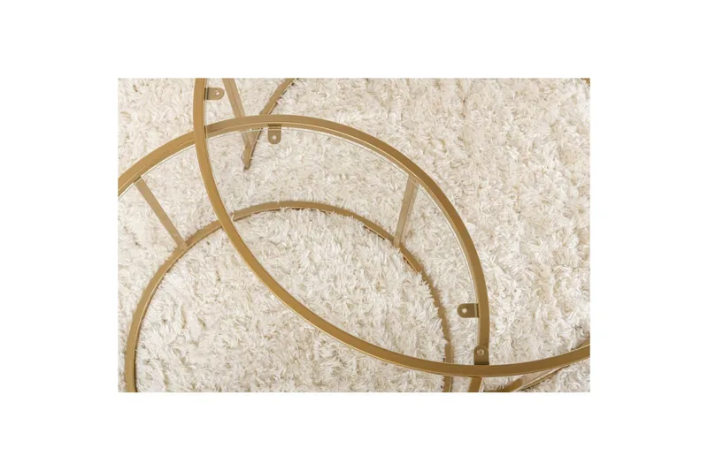 Sofabordssæt Rikiya Guld Transparent - Møbler - Borde - Sofabord