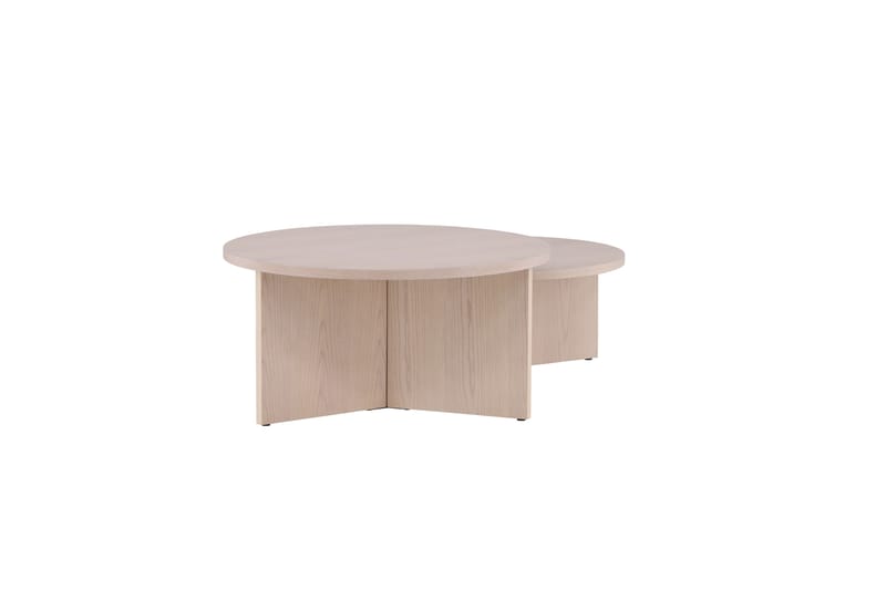 Sofabordssæt Saltø 2 stk. Runde 85 cm/65 cm Træ Hvid - Hvid - Møbler - Borde - Sofabord