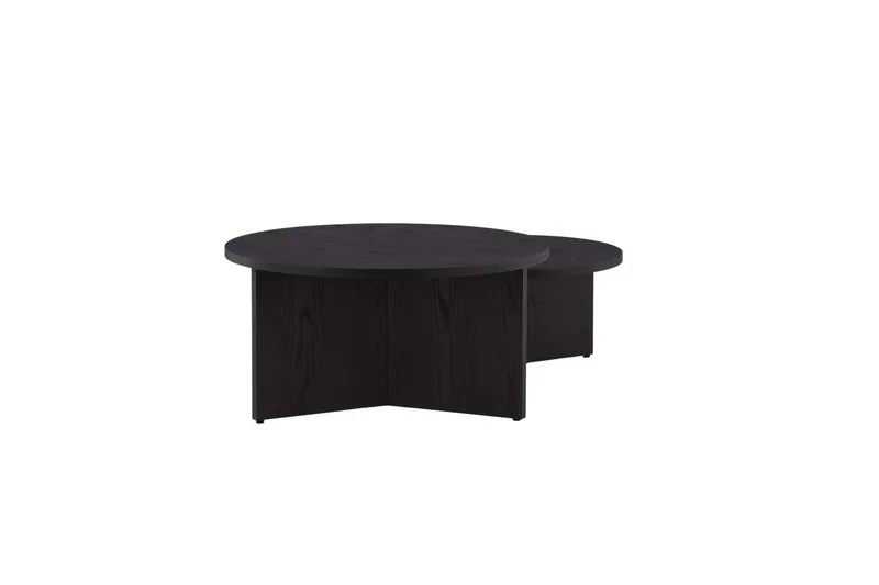 Sofabordssæt Saltø 2 stk. Runde 85 cm/65 cm Træ Sort - Sort - Møbler - Borde - Sofabord