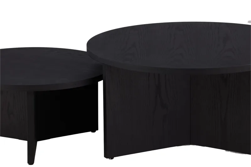 Sofabordssæt Saltø 2 stk. Runde 85 cm/65 cm Træ Sort - Sort - Møbler - Borde - Sofabord