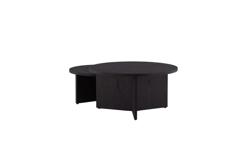 Sofabordssæt Saltø 2 stk. Runde 85 cm/65 cm Træ Sort - Sort - Møbler - Borde - Sofabord