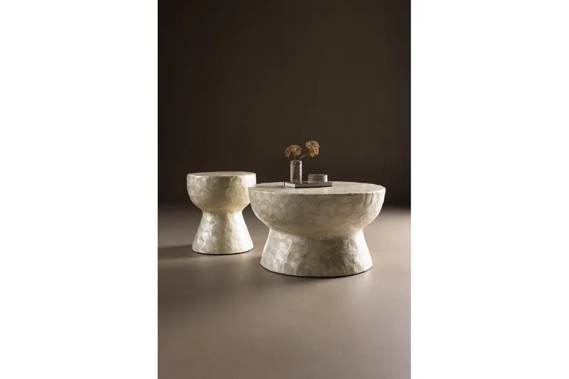 Sofabordssæt VIND Sandön 2 stk Runde 70 cm/40 cm Lysgrå - Møbler - Borde - Sofabord