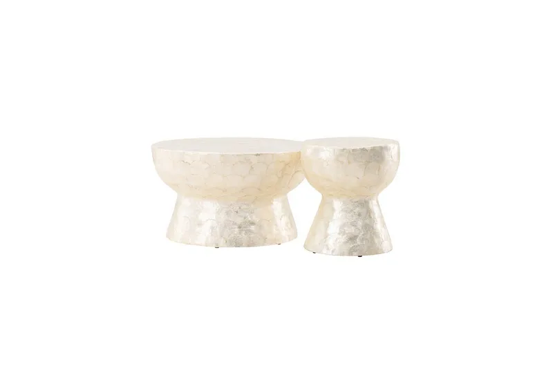 Sofabordssæt VIND Sandön 2 stk Runde 70 cm/40 cm Lysgrå - Møbler - Borde - Sofabord