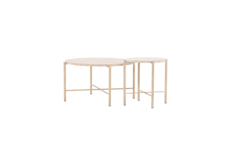 Sofabordssæt VIND Sandhamn 2 stk Runde 70 cm/40 cm Beige - Møbler - Borde - Sofabord