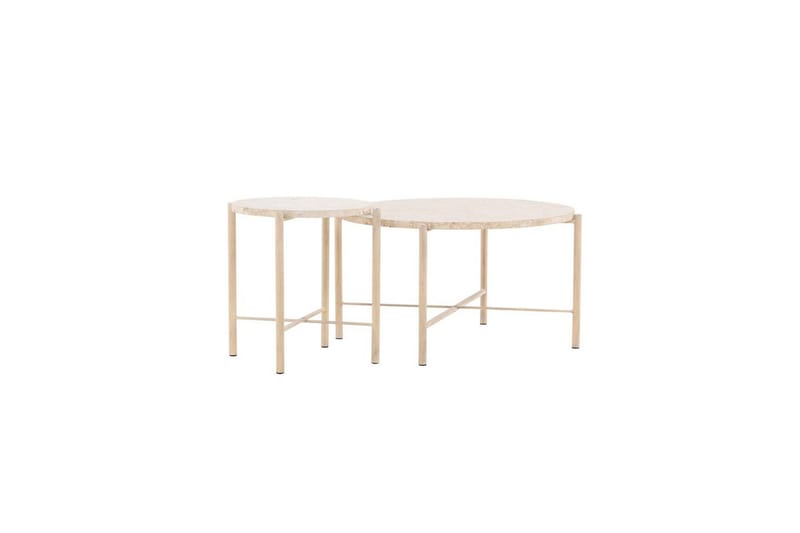 Sofabordssæt VIND Sandhamn 2 stk Runde 70 cm/40 cm Beige - Møbler - Borde - Sofabord