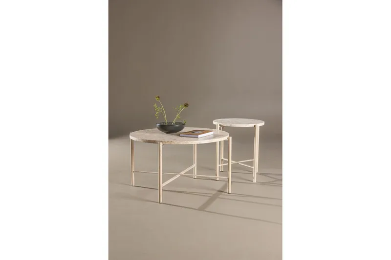 Sofabordssæt VIND Sandhamn 2 stk Runde 70 cm/40 cm Beige - Møbler - Borde - Sofabord