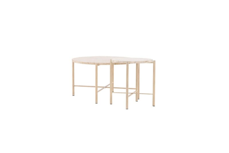 Sofabordssæt VIND Sandhamn 2 stk Runde 70 cm/40 cm Beige - Møbler - Borde - Sofabord