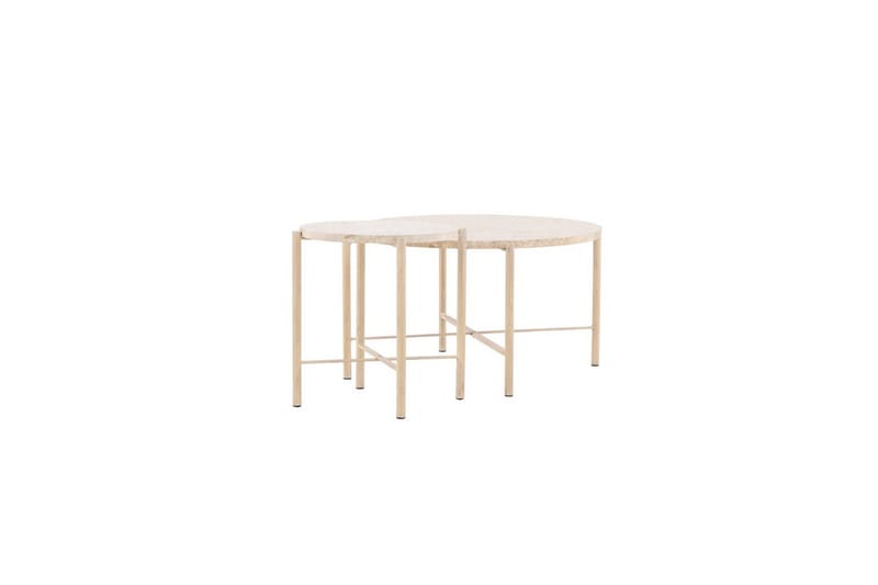 Sofabordssæt VIND Sandhamn 2 stk Runde 70 cm/40 cm Beige - Møbler - Borde - Sofabord