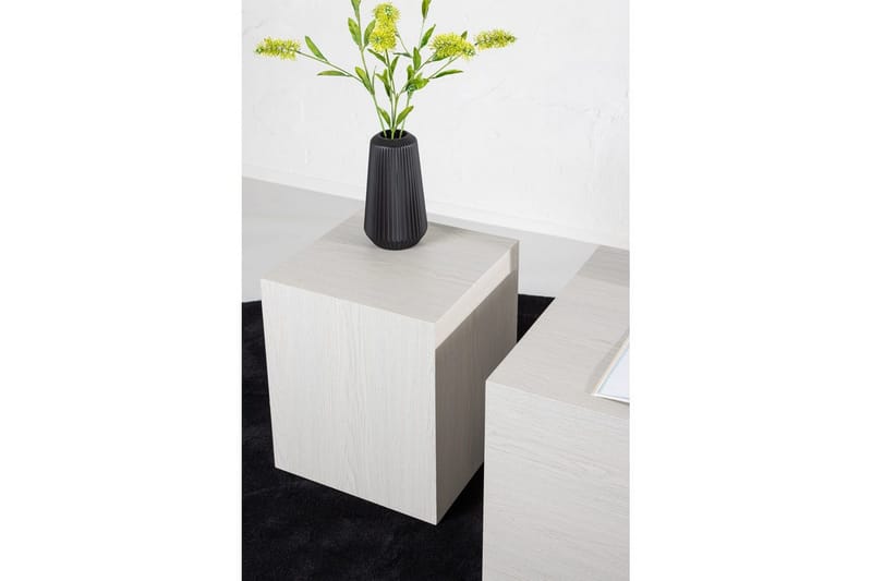 Sofabordssæt York 2 stk 60x80 cm/40x40 cm Hvid - Hvid - Møbler - Borde - Sofabord