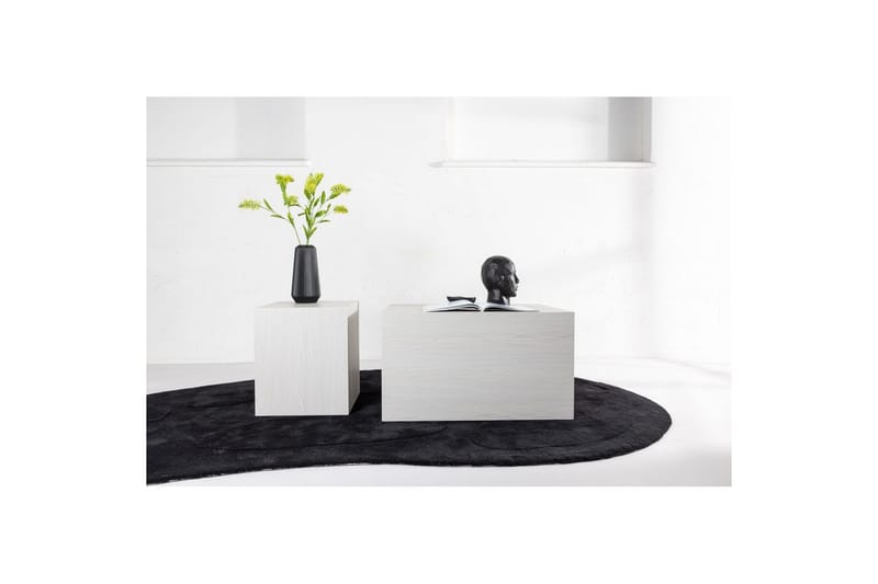 Sofabordssæt York 2 stk 60x80 cm/40x40 cm Hvid - Hvid - Møbler - Borde - Sofabord