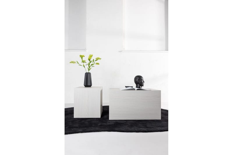 Sofabordssæt York 2 stk 60x80 cm/40x40 cm Hvid - Hvid - Møbler - Borde - Sofabord